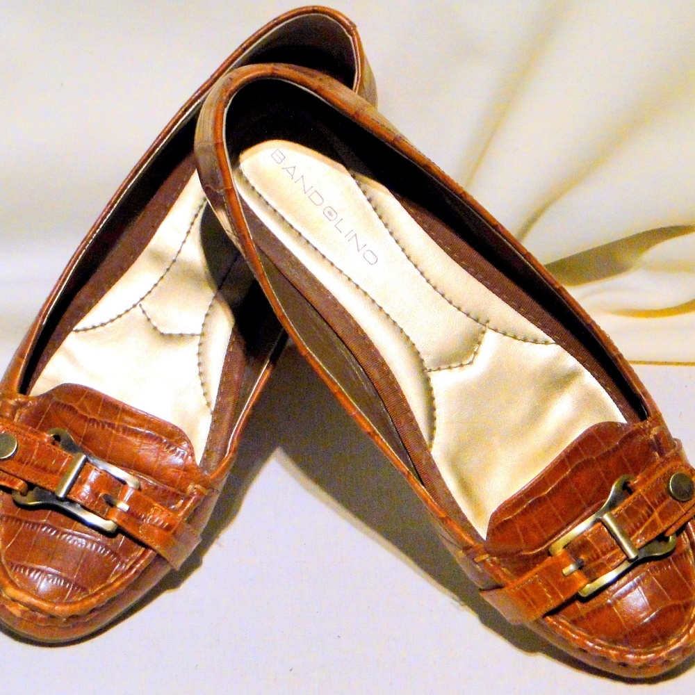 Bandolino Redish Brown Leather Uppers Womens Flats